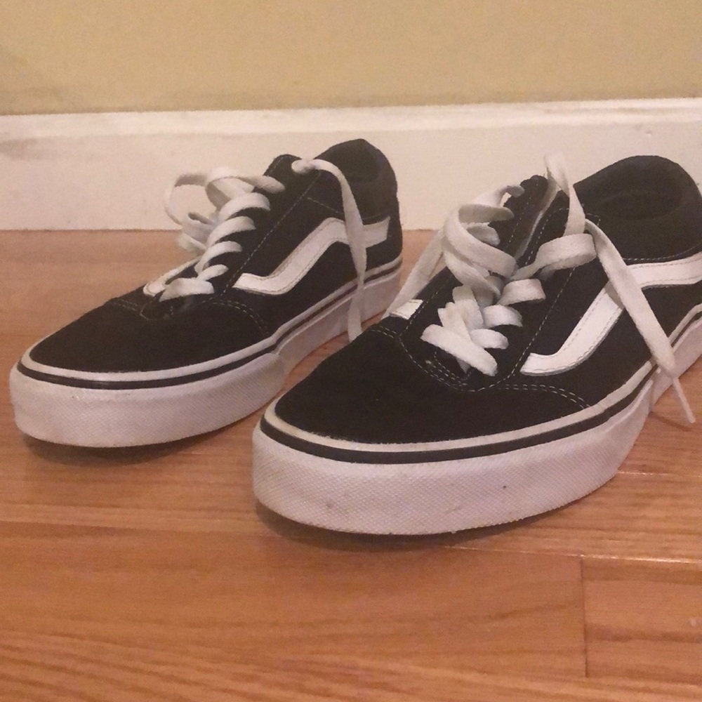 ON HOLD black and white vans